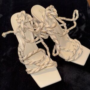 Azalea Wang White Strappy Heels